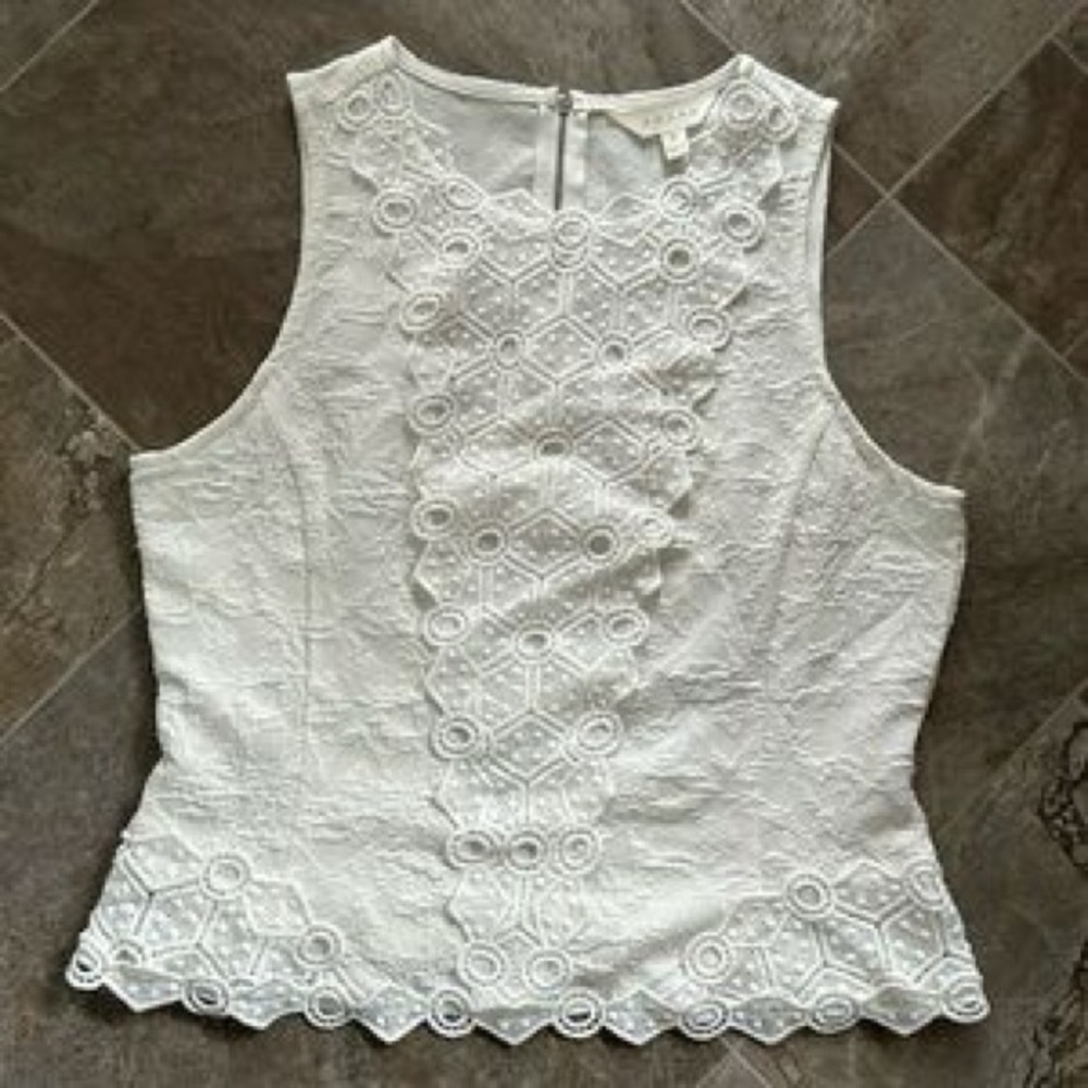 Adiva Ivory Lace Tank Top